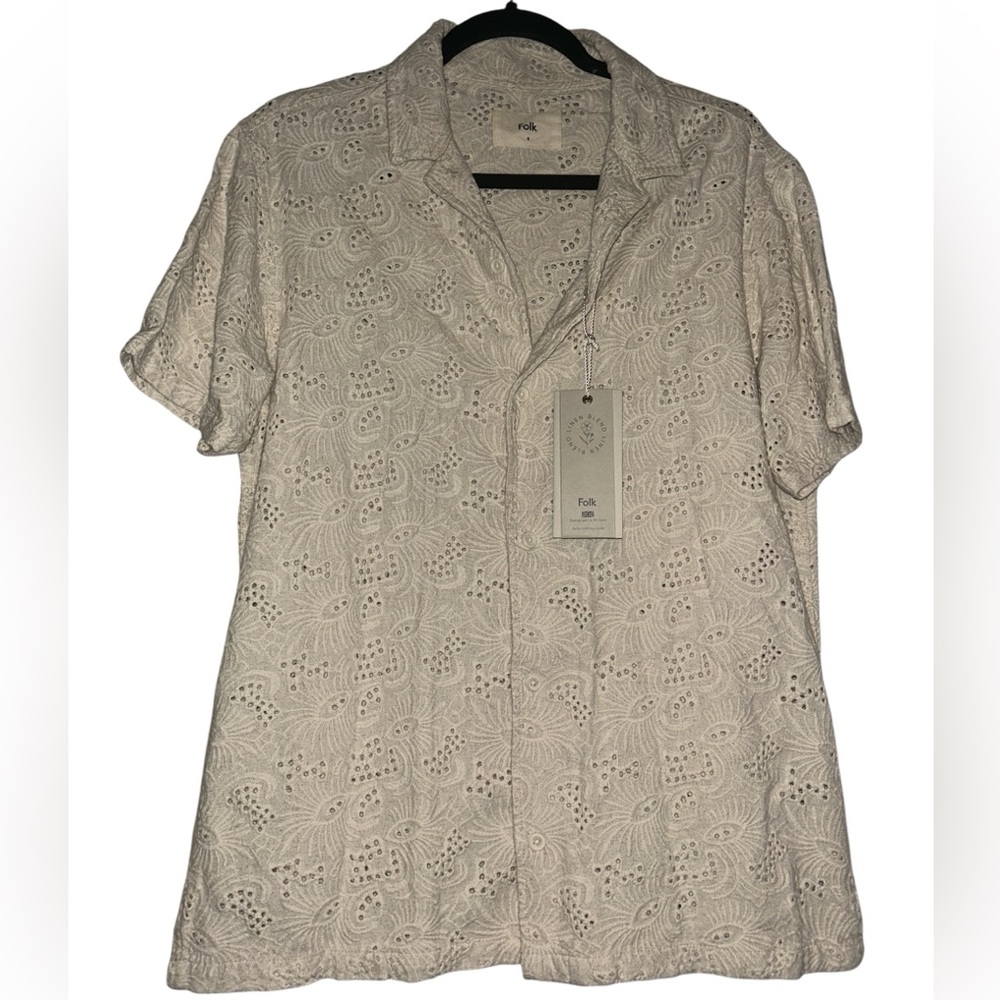 Folk Beige Button Down Shirt | small